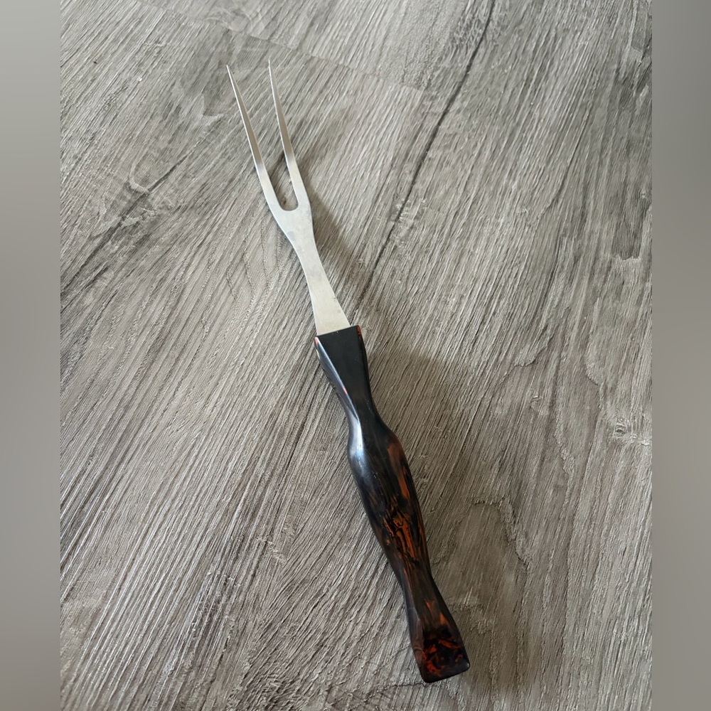 Cutco 1727 Stainless Steel Turning/ Carving Fork with Classic Marbled Handle
